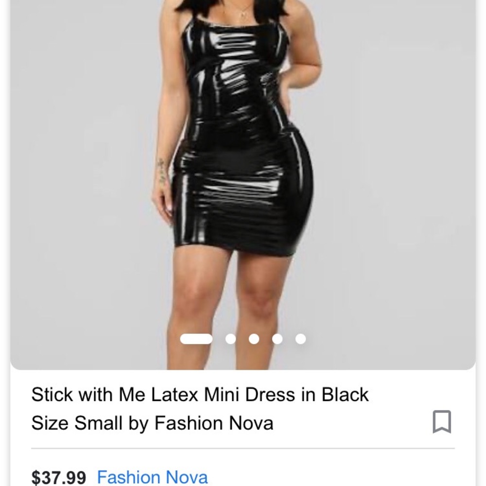 Burnt orange latex dress